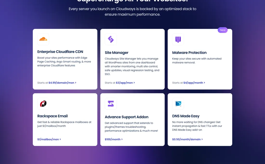 Cloudways pricing page