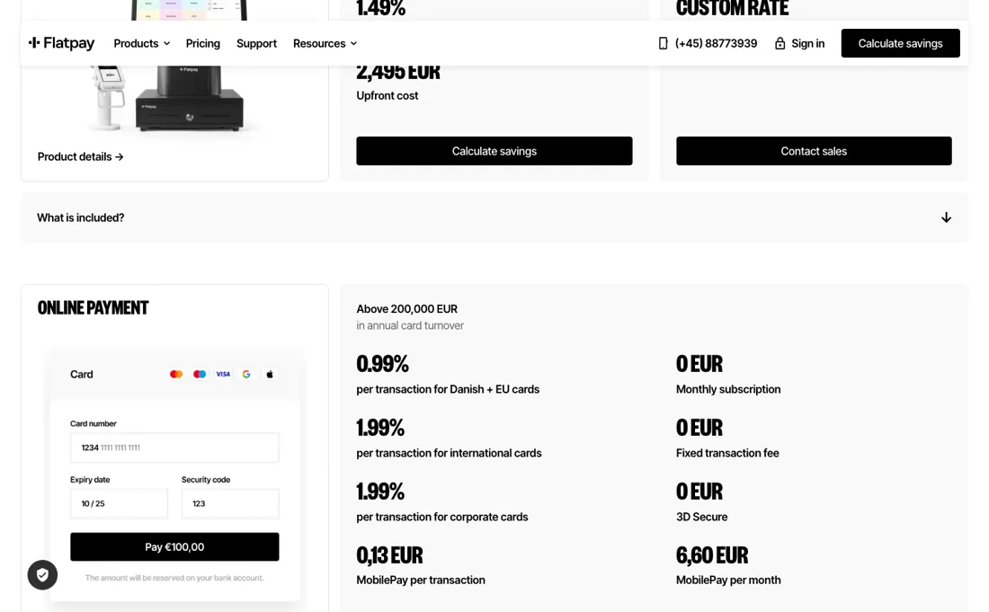 Flatpay pricing page