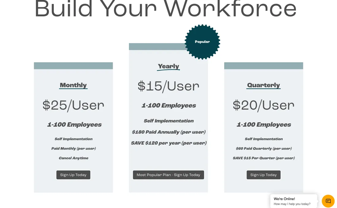 NexGen Virtual Office pricing page