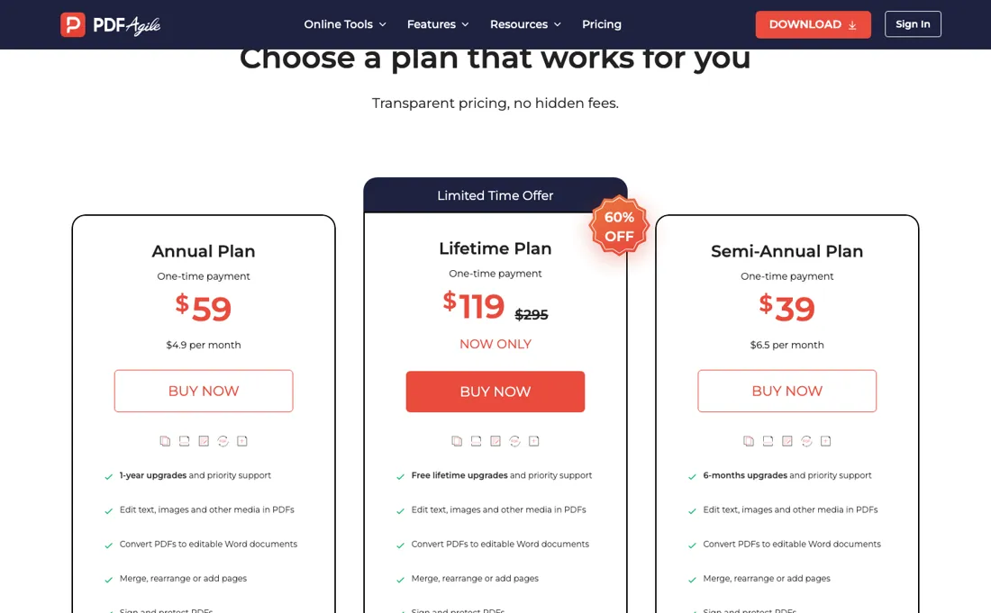PDF Agile pricing page