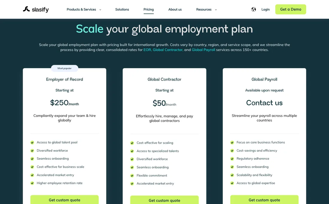 Slasify pricing page