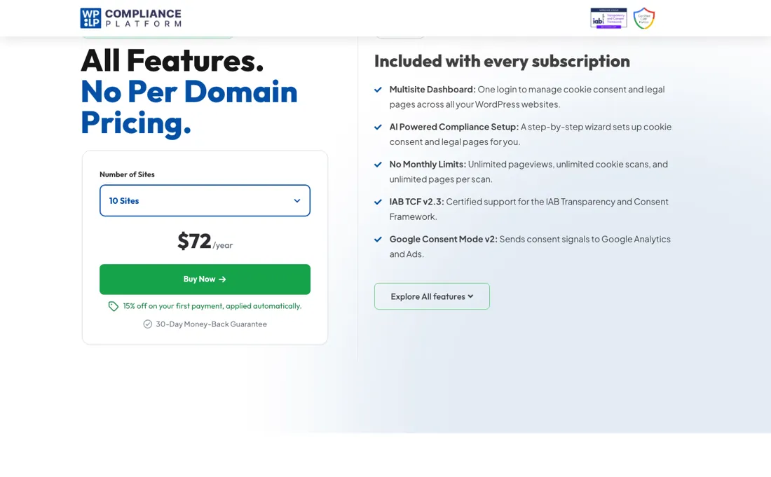 WPLP pricing page